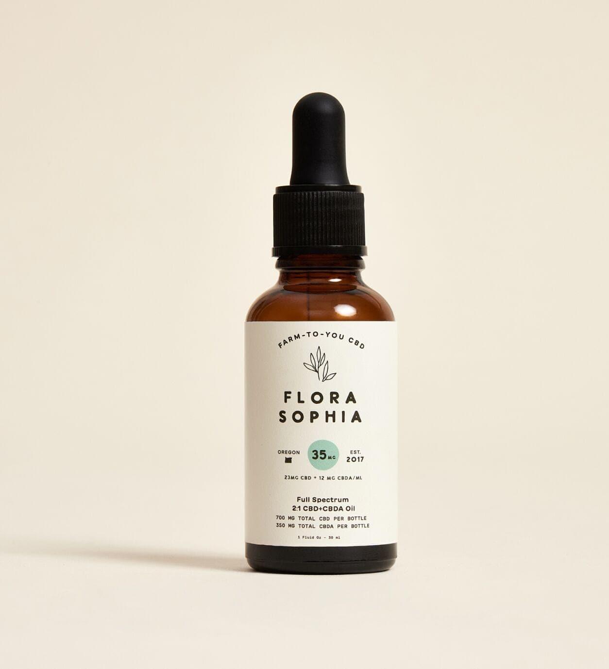 35mg Full Spectrum 2:1 CBD+CBDA Tincture – Flora Sophia Botanicals