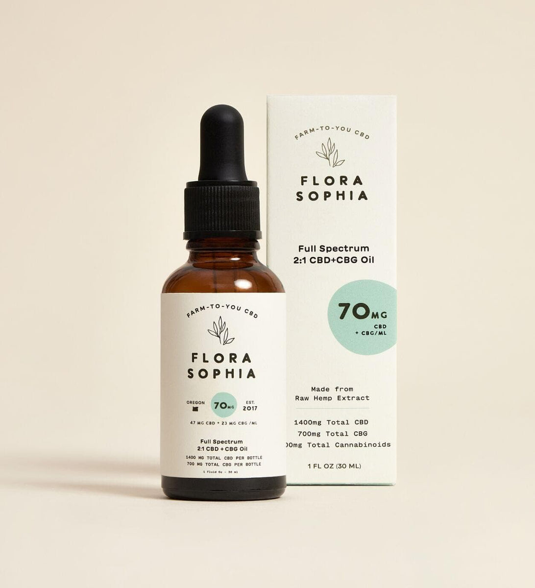 70mg Full Spectrum 2:1 CBD + CBG Tincture – Flora Sophia Botanicals