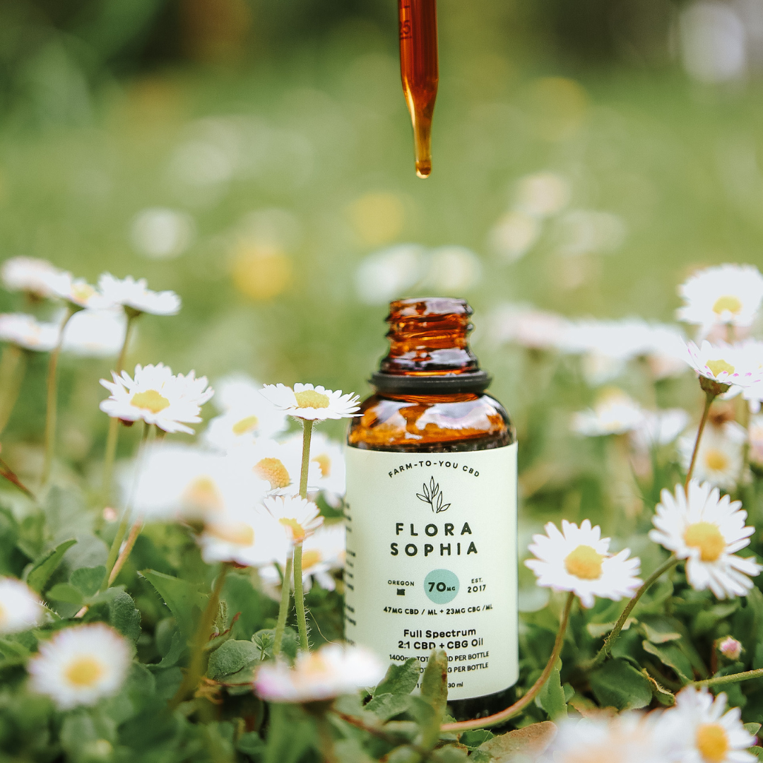 70mg Full Spectrum 2:1 CBD + CBG Tincture – Flora Sophia Botanicals