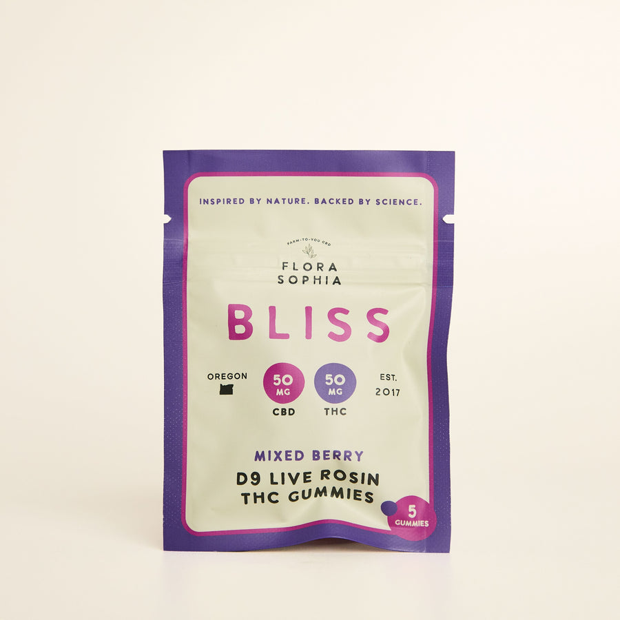 5 Pack Gummies - BLISS THC +CBD Live Rosin