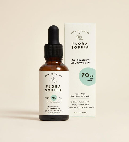 70mg Full Spectrum 2:1 CBD + CBG Tincture – Flora Sophia Botanicals